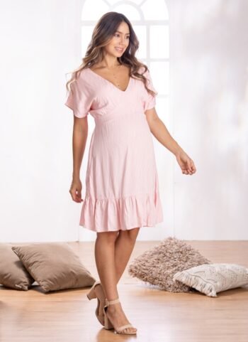 vestido-para-mujeres-embarazada-rosada